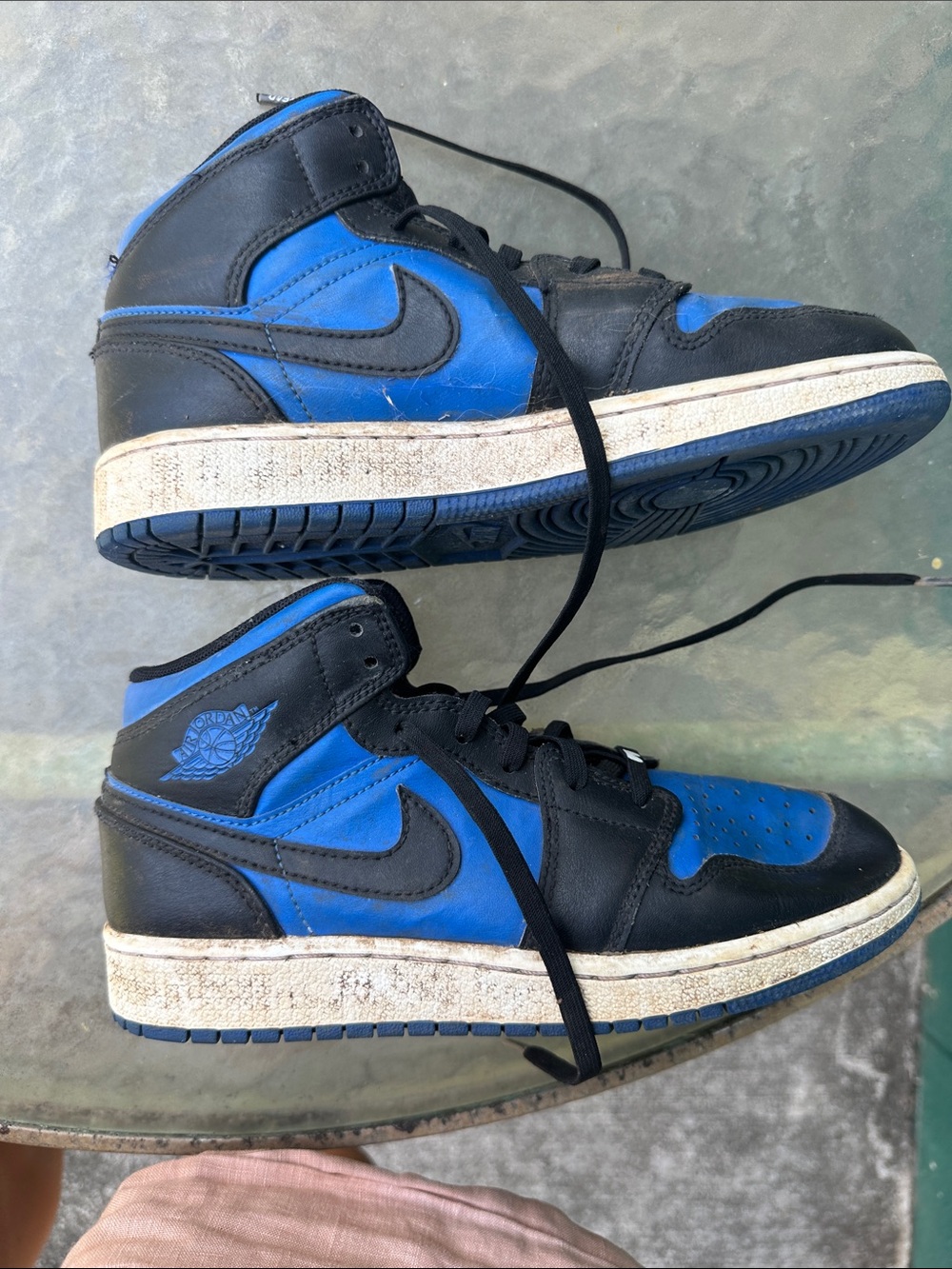Nike Kids High-Top Sneakers in Black and Blue air Jordan